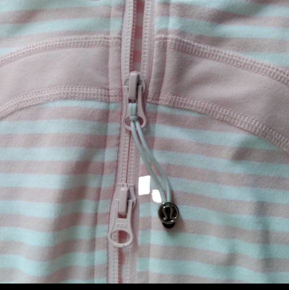 Lululemon in stride jacket ๐ธ pink + white stripe size 6 - Picture 9 of 11